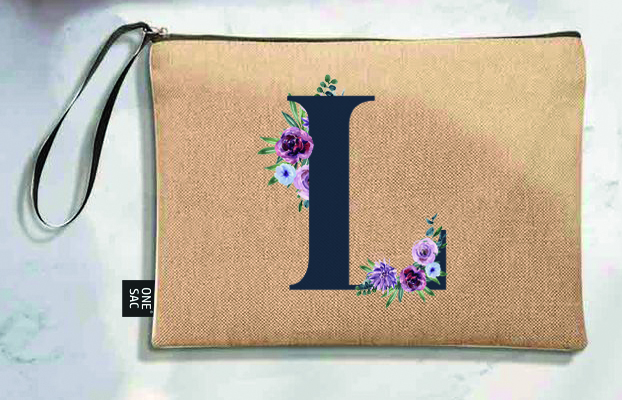 Bolso de mano letra l una pieza (diseño variado) (25×18×1 )